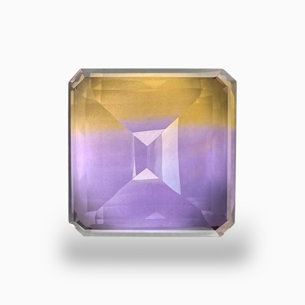 Natural Ametrine Bicolor 16.50 Carats Emerald Cut Shape Size 16mm