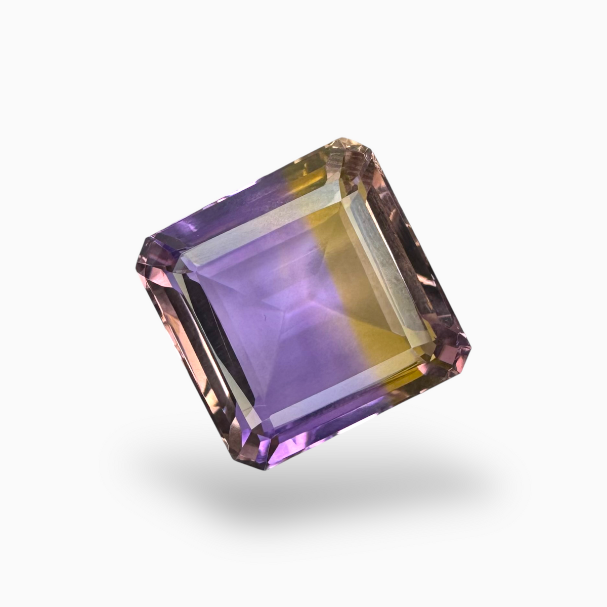 Natural Ametrine Bicolor 16.50 Carats Emerald Cut Shape Size 16mm
