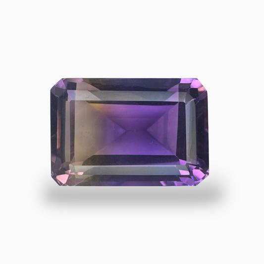 Ametrine Loose Stone Natural Bicolor 16.91 Carats Emerald Cut Shape Size 18X13mm