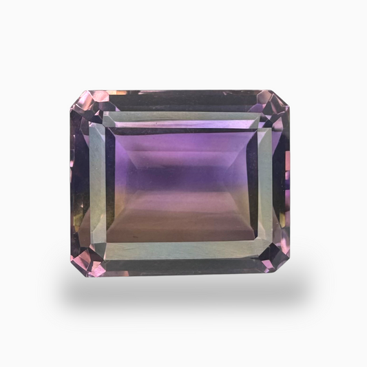 Ametrine Loose Stone Natural Bicolor 16.0 Carats Emerald Cut Shape Size 16.8X14.3mm