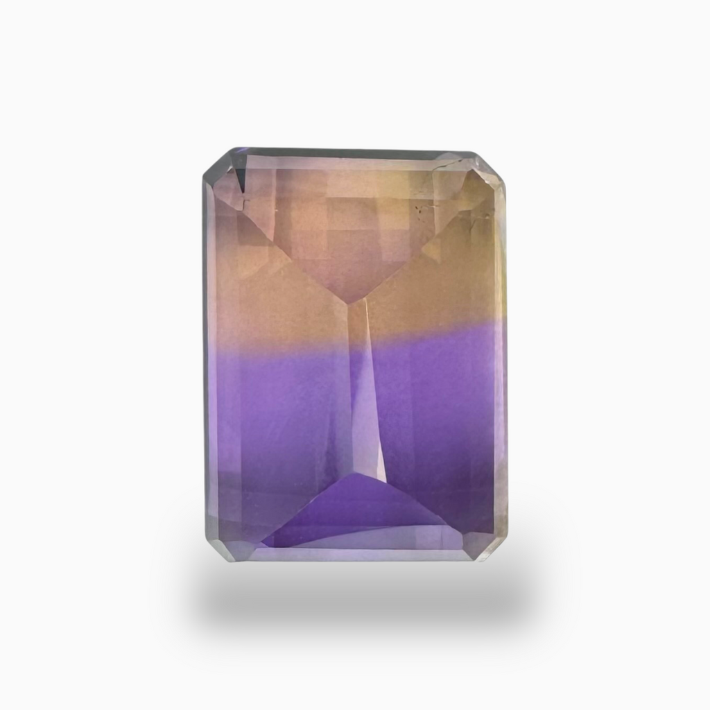 Ametrine Loose Stone Natural Bicolor 17.03 Carats Emerald Cut Shape Size 18X13mm