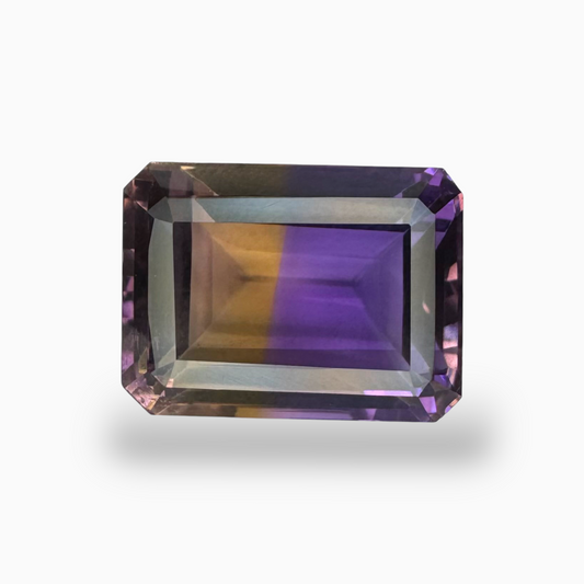 Ametrine Loose Stone Natural Bicolor 17.03 Carats Emerald Cut Shape Size 18X13mm