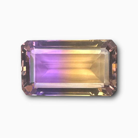 Ametrine Loose Stone Natural Bicolor 17.79 Carats Emerald cut Shape Size 20X12mm