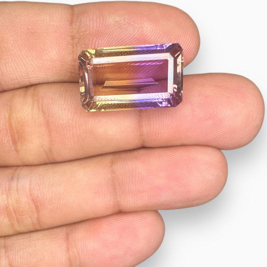 Ametrine Loose Stone Natural Bicolor 17.79 Carats Emerald cut Shape Size 20X12mm