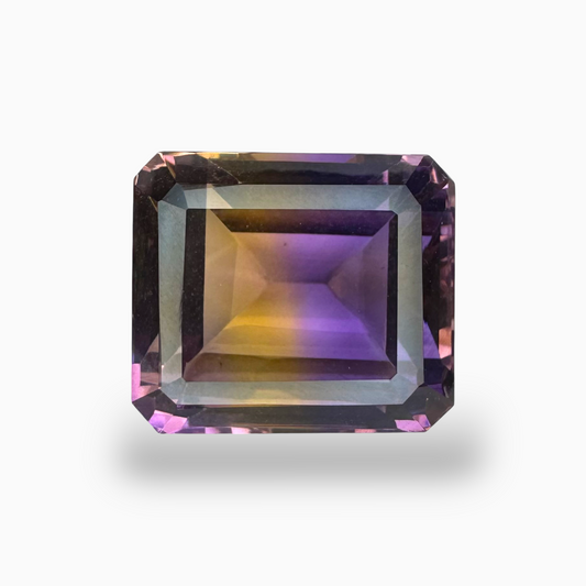 Loose Ametrine Bicolor  17.88 Carats Emerald Cut Shape Size 16X14mm