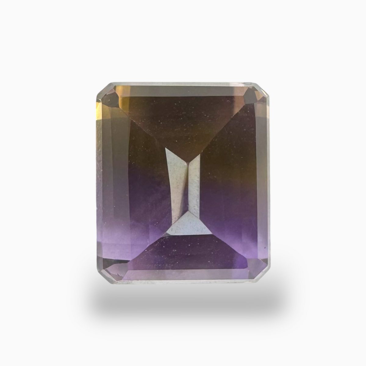 Loose Ametrine Bicolor  17.88 Carats Emerald Cut Shape Size 16X14mm