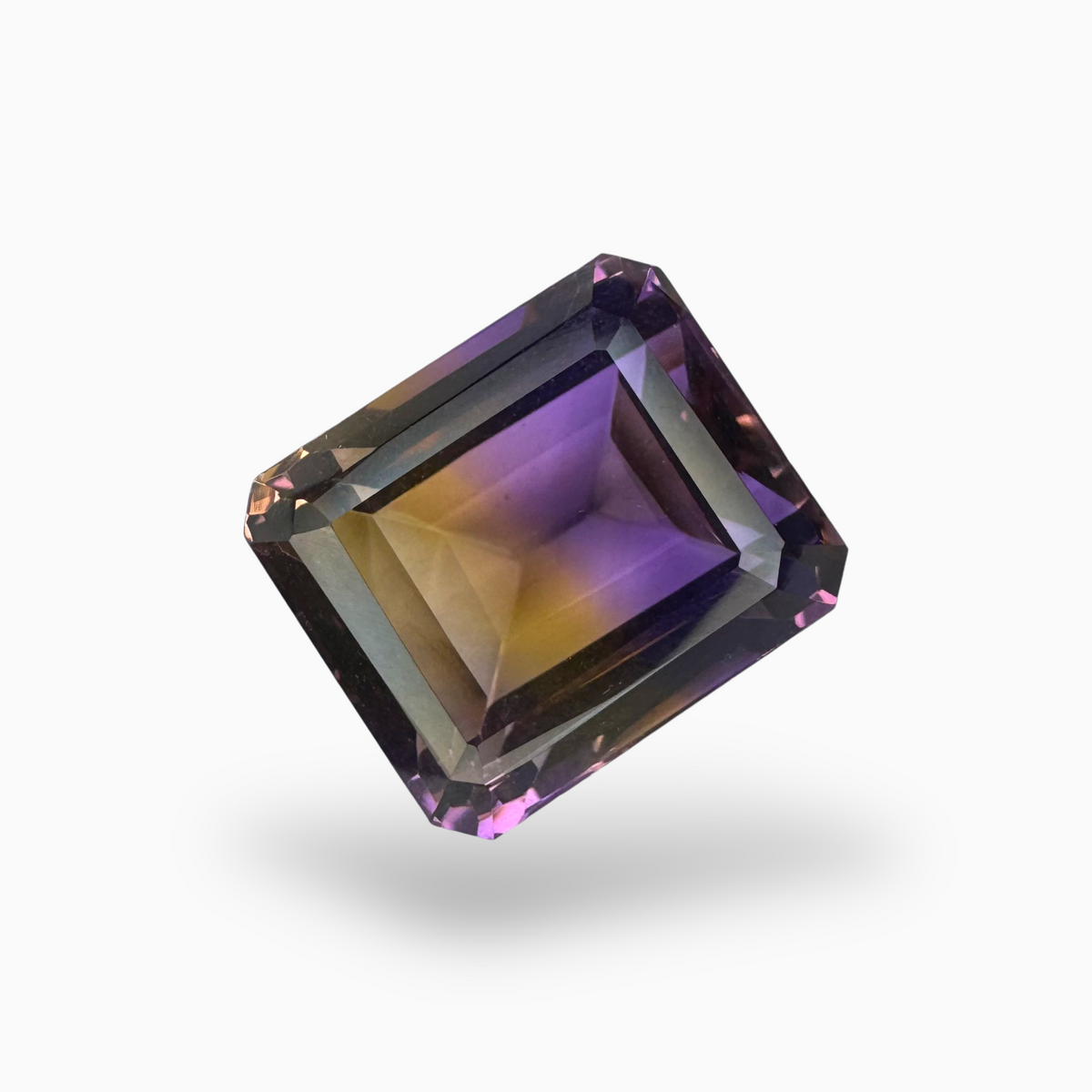 Loose Ametrine Bicolor  17.88 Carats Emerald Cut Shape Size 16X14mm