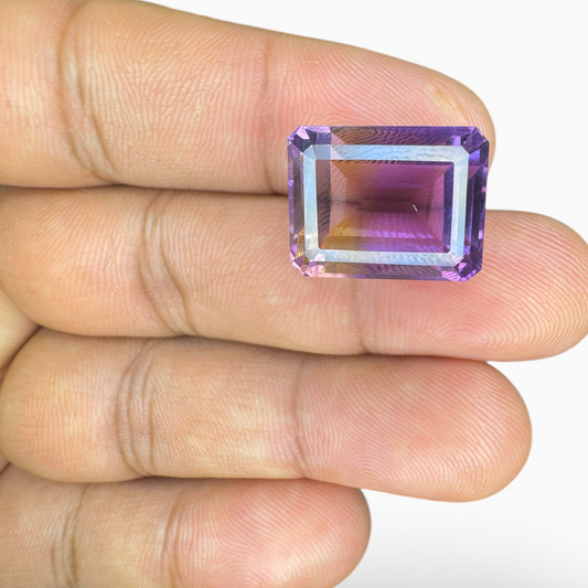 Natural Ametrine Bicolor 18.05 Carats Emerald Cut Shape Size 17X13.5mm