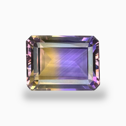 Ametrine Loose Stone Natural Bicolor 18.24 Carats Emerald Cut Shape Size 18X14mm