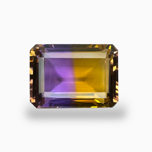 Original Ametrine Stone Bicolor 18.40 Carats Emerald Cut Shape Size 18X14mm