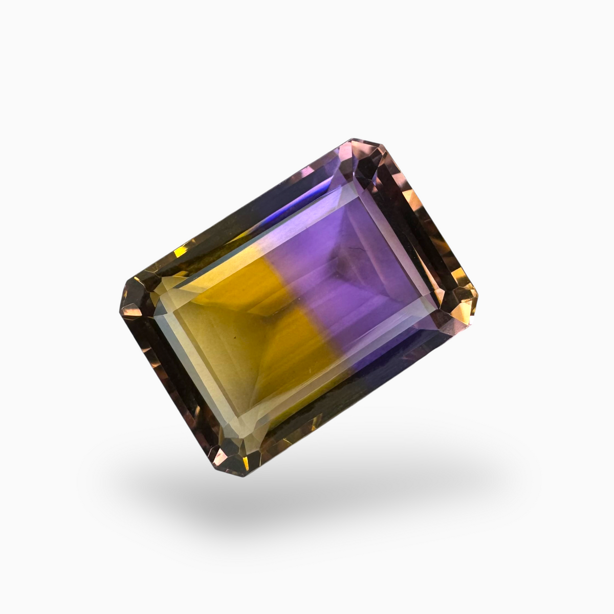 Original Ametrine Stone Bicolor 18.40 Carats Emerald Cut Shape Size 18X14mm