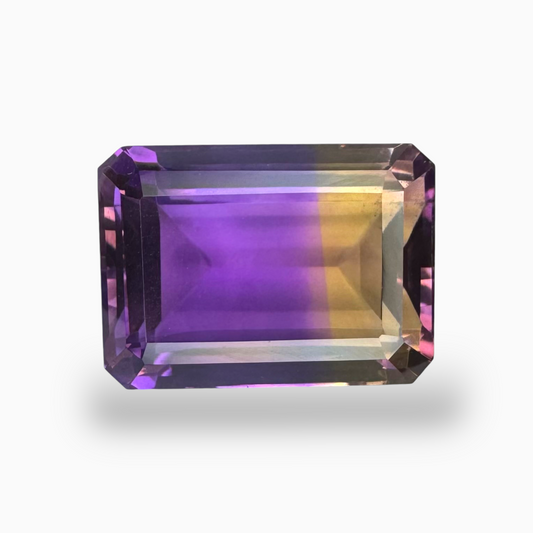 Ametrine Loose Stone Natural Bicolor 18.67 Carats Emerald Cut Shape Size 19X14mm