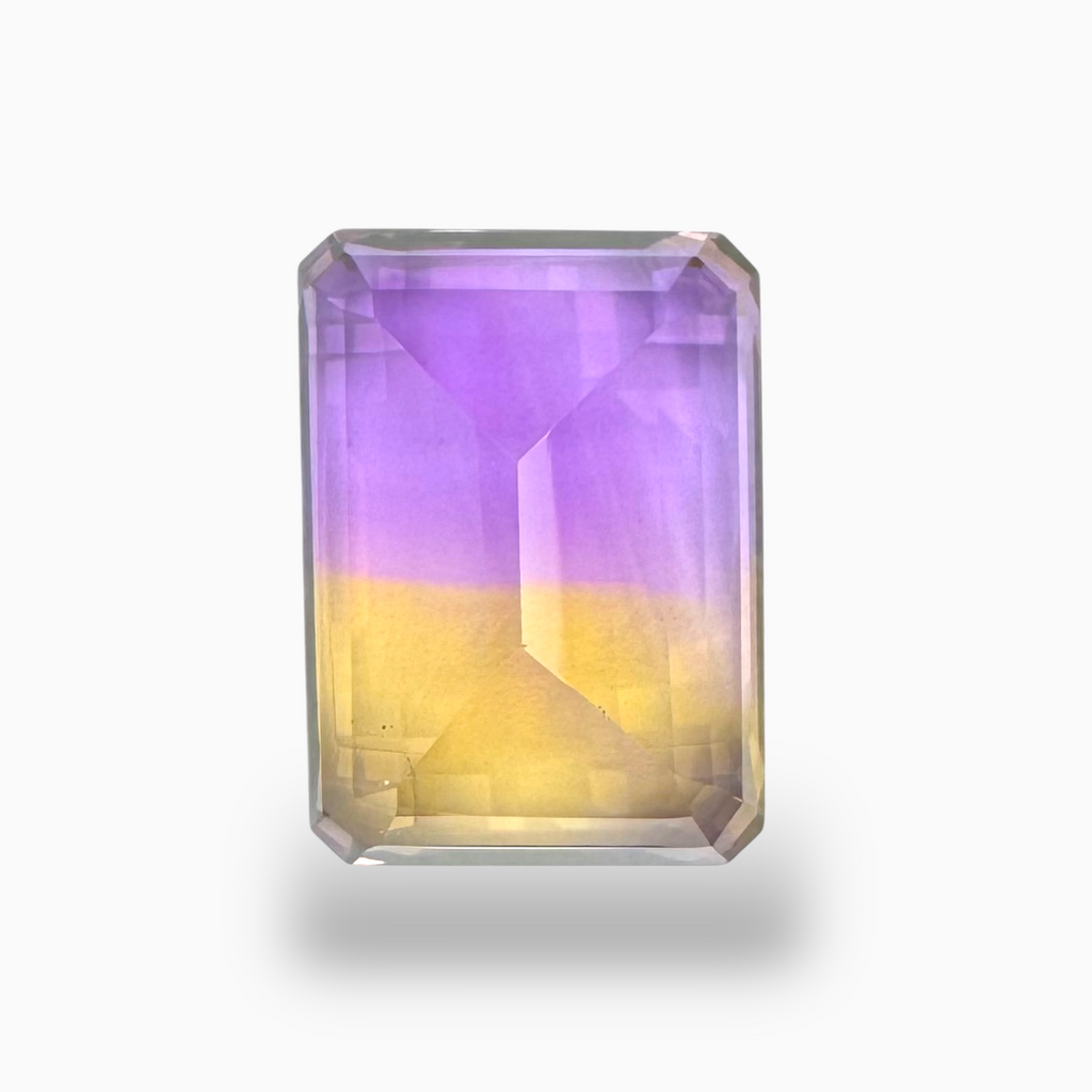 Original Ametrine Stone Bicolor 19.19 Carats Emerald Cut Shape Size 19.5X14.5mm