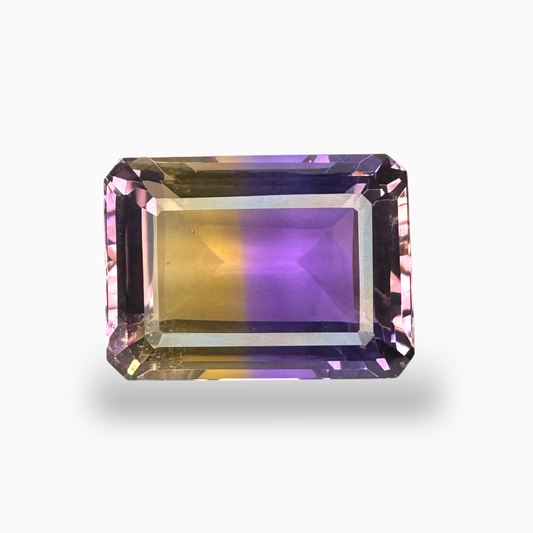 Original Ametrine Stone Bicolor 19.19 Carats Emerald Cut Shape Size 19.5X14.5mm