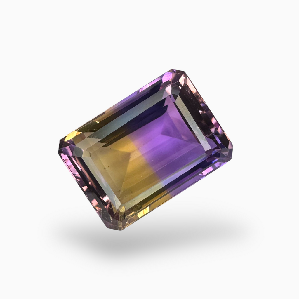 Original Ametrine Stone Bicolor 19.19 Carats Emerald Cut Shape Size 19.5X14.5mm