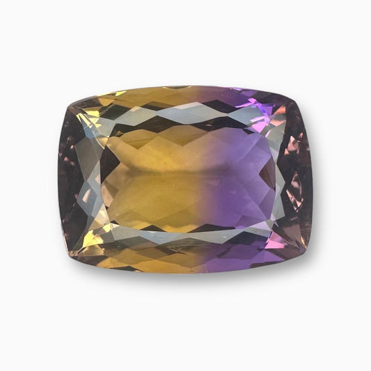 Ametrine Loose Stone Natural Bicolor 20.37 Carats Cushion Shape Size 19X14mm