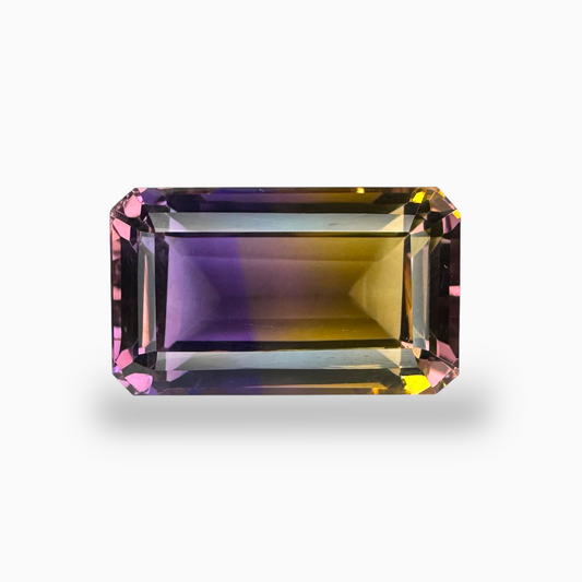 Ametrine Loose Stone Natural Bicolor 20.45 Carats Emerald Cut Shape Size 21X13mm