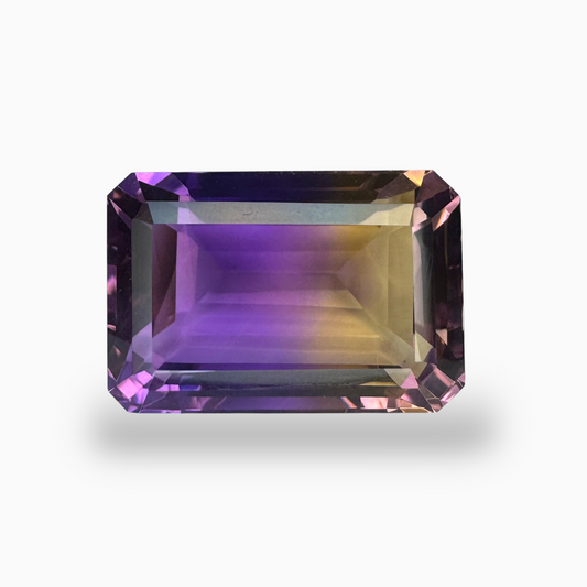 Real Ametrine Stone Bicolor 21.2 Carats Emerald Cut Shape Size 20X14mm