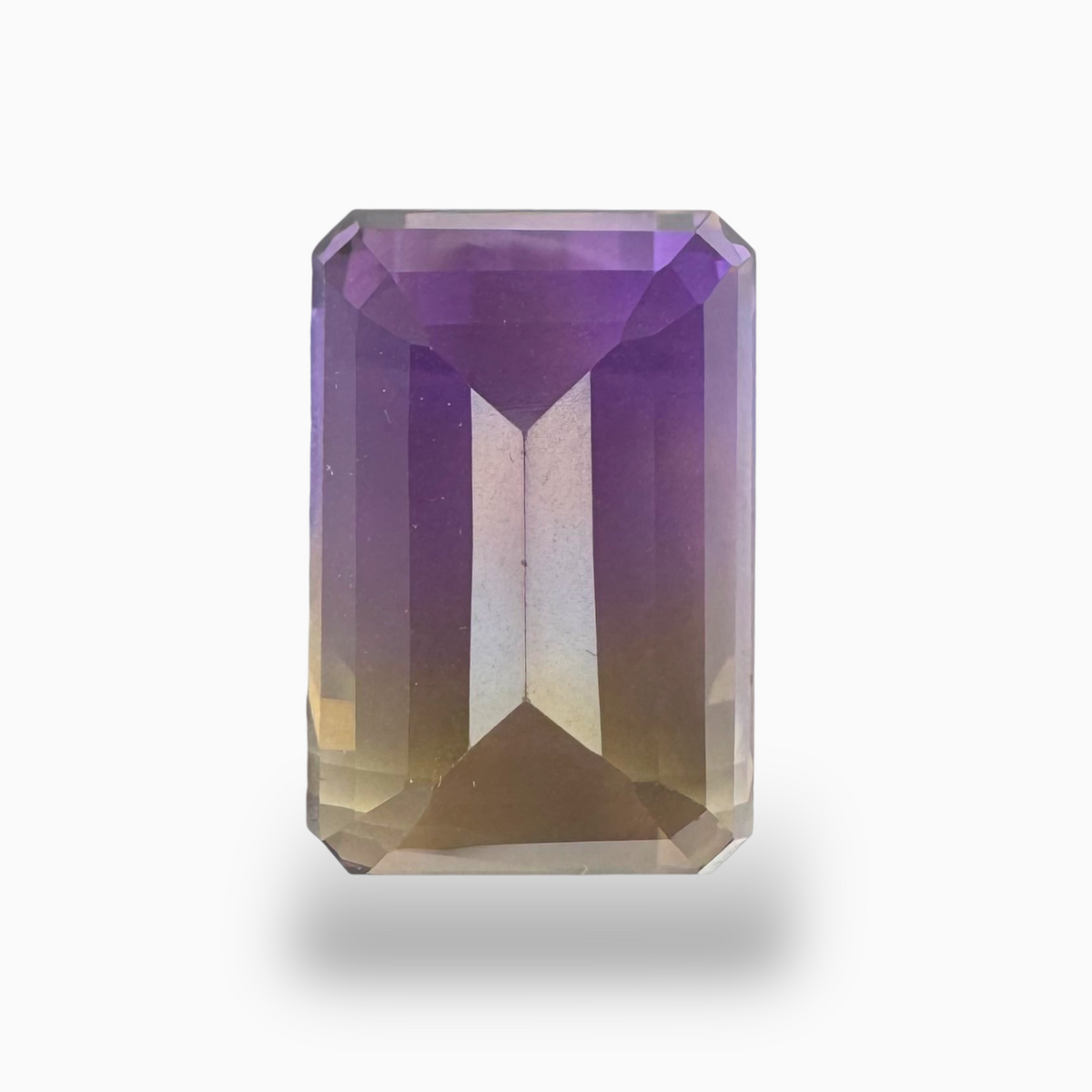 Real Ametrine Stone Bicolor 21.2 Carats Emerald Cut Shape Size 20X14mm