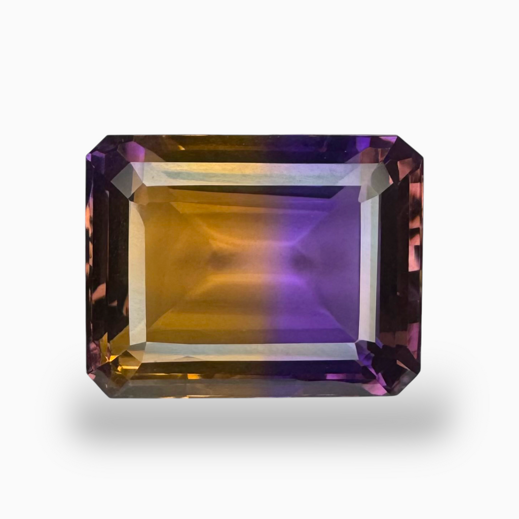 Ametrine Stone Natural Bicolor 21.53 Carats Emerald Cut Shape Size 19X15mm