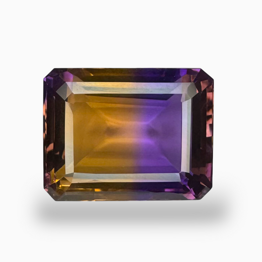 Ametrine Stone Natural Bicolor 21.53 Carats Emerald Cut Shape Size 19X15mm