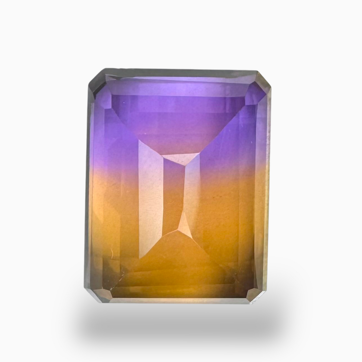 Ametrine Stone Natural Bicolor 21.53 Carats Emerald Cut Shape Size 19X15mm