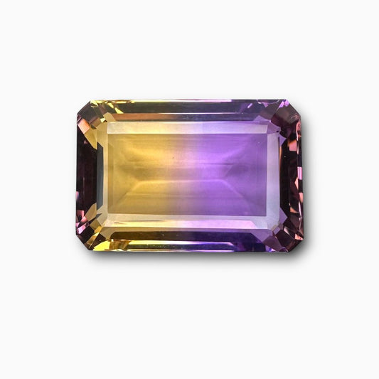 Ametrine Loose Stone Natural Bicolor 21.90 Carats Emerald cut Shape Size 15X13.5mm