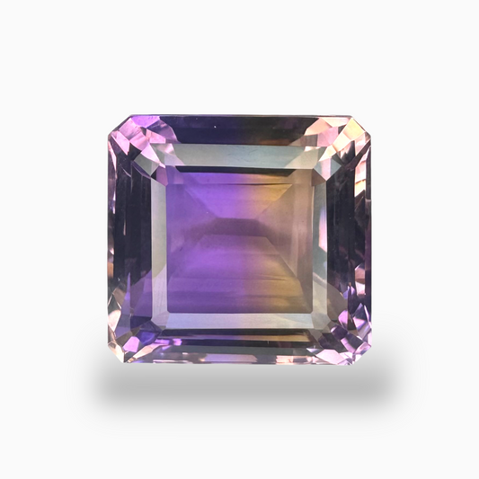 Natural Ametrine Bicolor 24.4 Carats Emerald Cut Shape Size 17.5X16.5mm