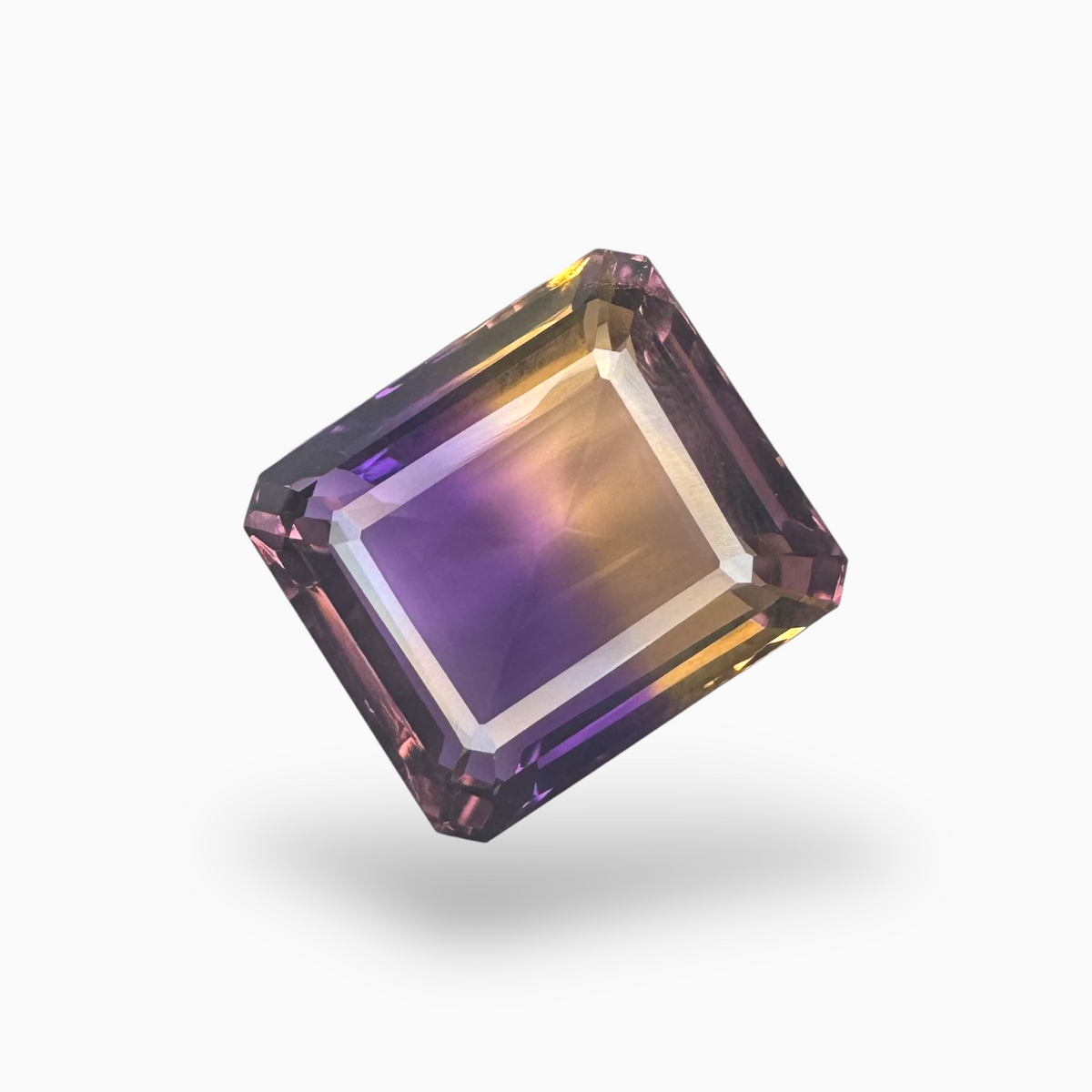 Natural Ametrine Bicolor 25.98 Carats Emerald Cut Shape Size 19X17mm