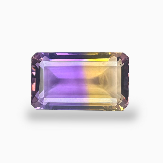 Ametrine Loose Stone Natural Bicolor 19.02 Carats Emerald Cut Shape Size 22X13.5mm