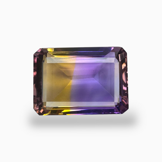 Ametrine Loose Stone Natural Bicolor 21.82 Carats Emerald Cut Shape Size 21.5X15.5mm