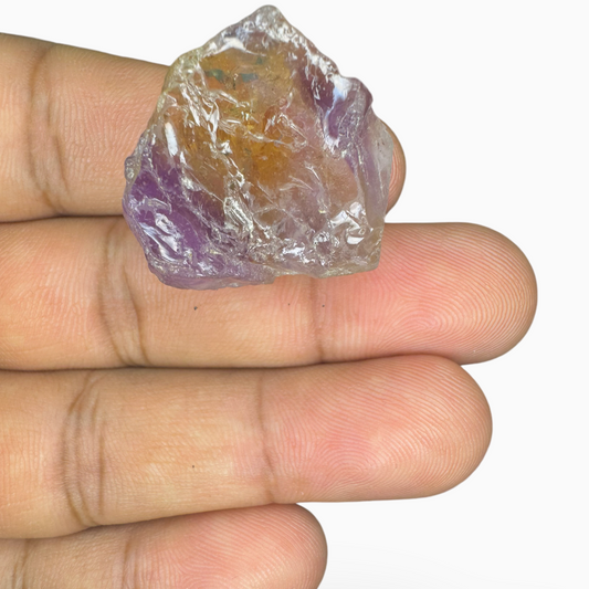 Natural Ametrine Raw Bicolor 46.6 Carats Size 25X24mm Brazilian Origin