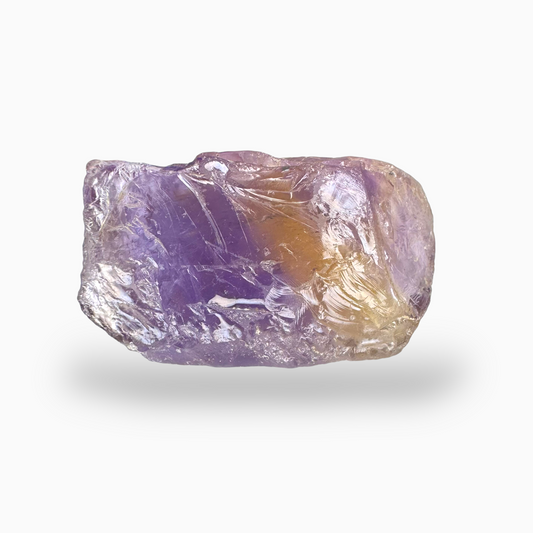 Ametrine Raw Stone Natural Bicolor 77.5 Carats Size 35X20.5mm Brazilian Origin