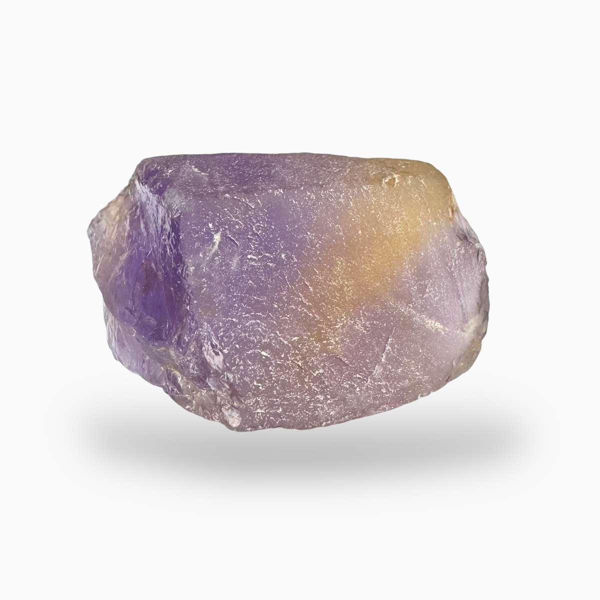 Ametrine Raw Stone Natural Bicolor 77.5 Carats Size 35X20.5mm Brazilian Origin