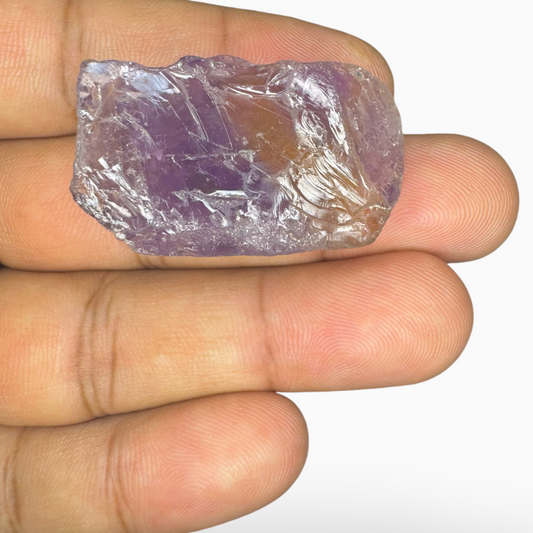 Ametrine Raw Stone Natural Bicolor 77.5 Carats Size 35X20.5mm Brazilian Origin