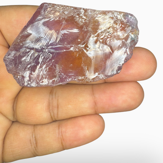 Ametrine Raw Stone Natural Bicolor 195.7 Carats Size 50X35mm Brazilian Origin