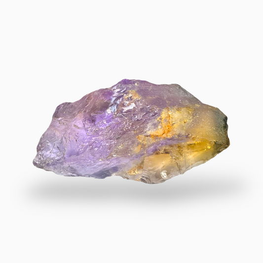 Ametrine Raw Stone Natural Bicolor 145.96 Carats Size 52X30mm Brazilian Origin