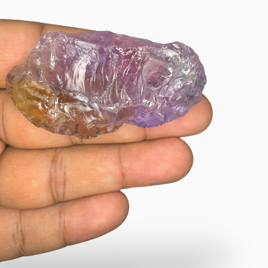 Ametrine Raw Stone Natural Bicolor 145.96 Carats Size 52X30mm Brazilian Origin