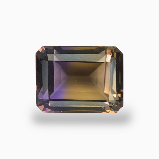 Natural Bicolor Ametrine Gemstone 16.6 Carats Emerald Cut Shape Size 17X13mm