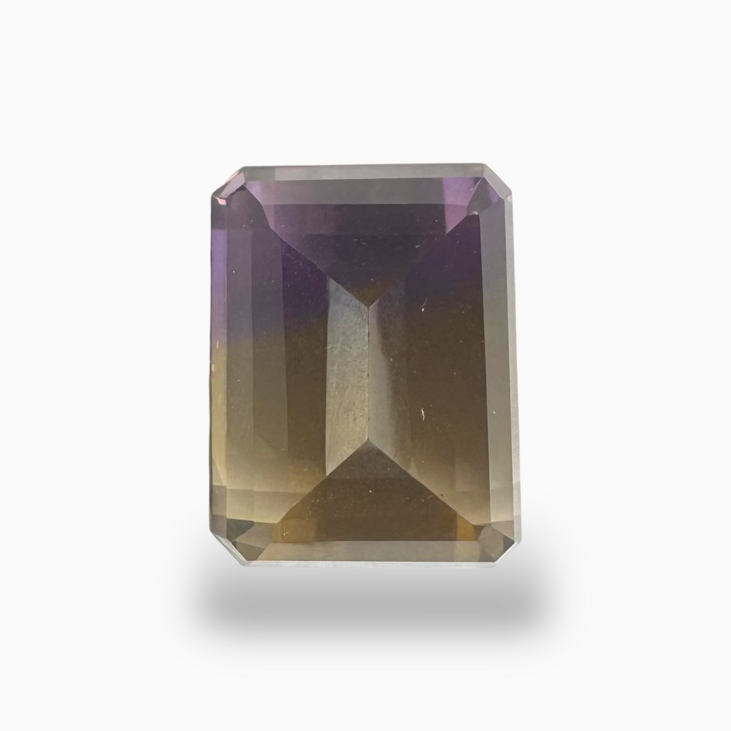 Natural Bicolor Ametrine Gemstone 16.6 Carats Emerald Cut Shape Size 17X13mm