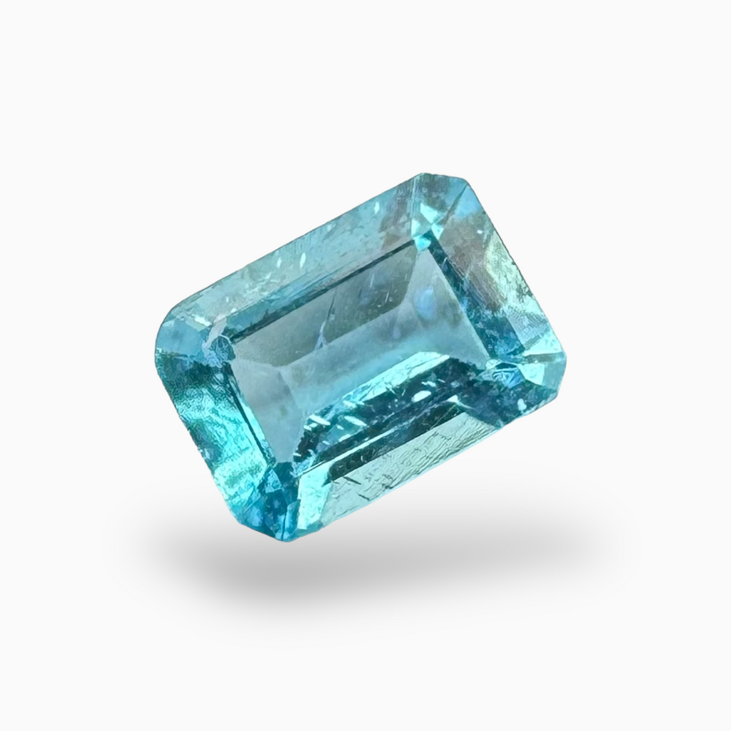 Natural Apatite Stone 1.0 Carats Emerald Cut Shape Size 7X5mm
