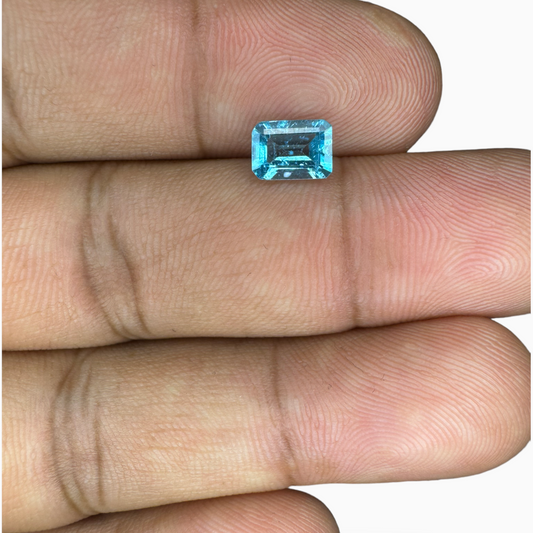 Natural Apatite Stone 1.0 Carats Emerald Cut Shape Size 7X5mm