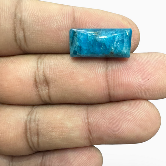 Natural Blue Apatite Stone 15.78 Carats Long Square Cabochon Shape 19X9mm