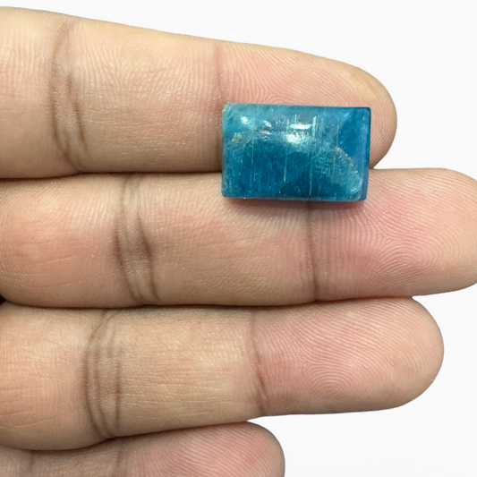 Natural Blue Apatite Stone 15.7 Carats Long Square Cabochon Shape 17X11mm