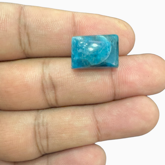 Natural Blue Apatite Stone 17.1 Carats Long Square Cabochon Shape 15.6X11mm