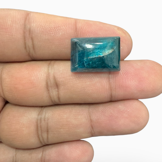 Natural Blue Apatite Stone 20.90 Carats Long Square Cabochon Shape 18X12mm