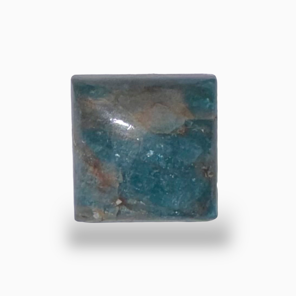 Natural Blue Apatite Stone 32.7 Carats Square Cabochon Shape 17X17mm