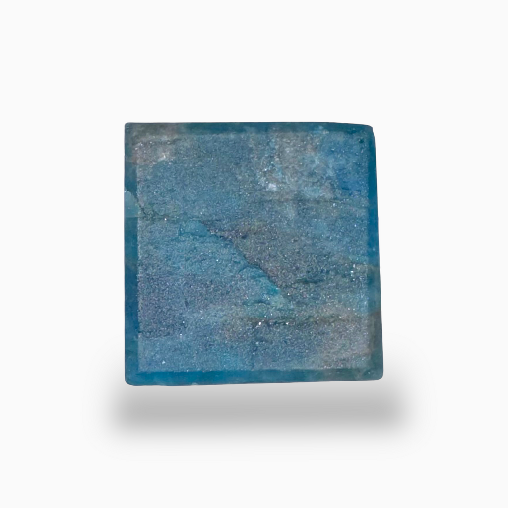 Natural Blue Apatite Stone 44.5 Carats Square Cabochon Shape 17X17mm