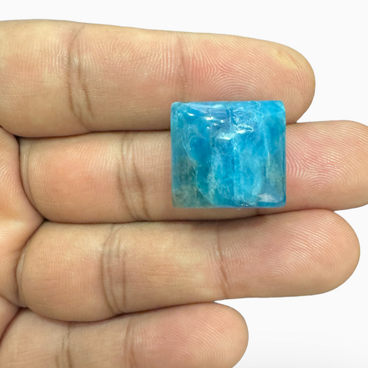 Natural Blue Apatite Stone 44.5 Carats Square Cabochon Shape 17X17mm