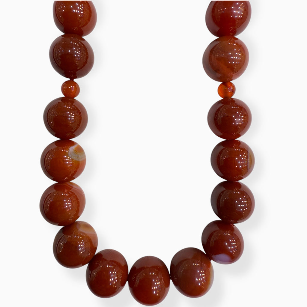 Aqeeq Misbaha or Tasbih 33 Beads (Red Agate Stone Misbaha or Tasbih 10.5 mm